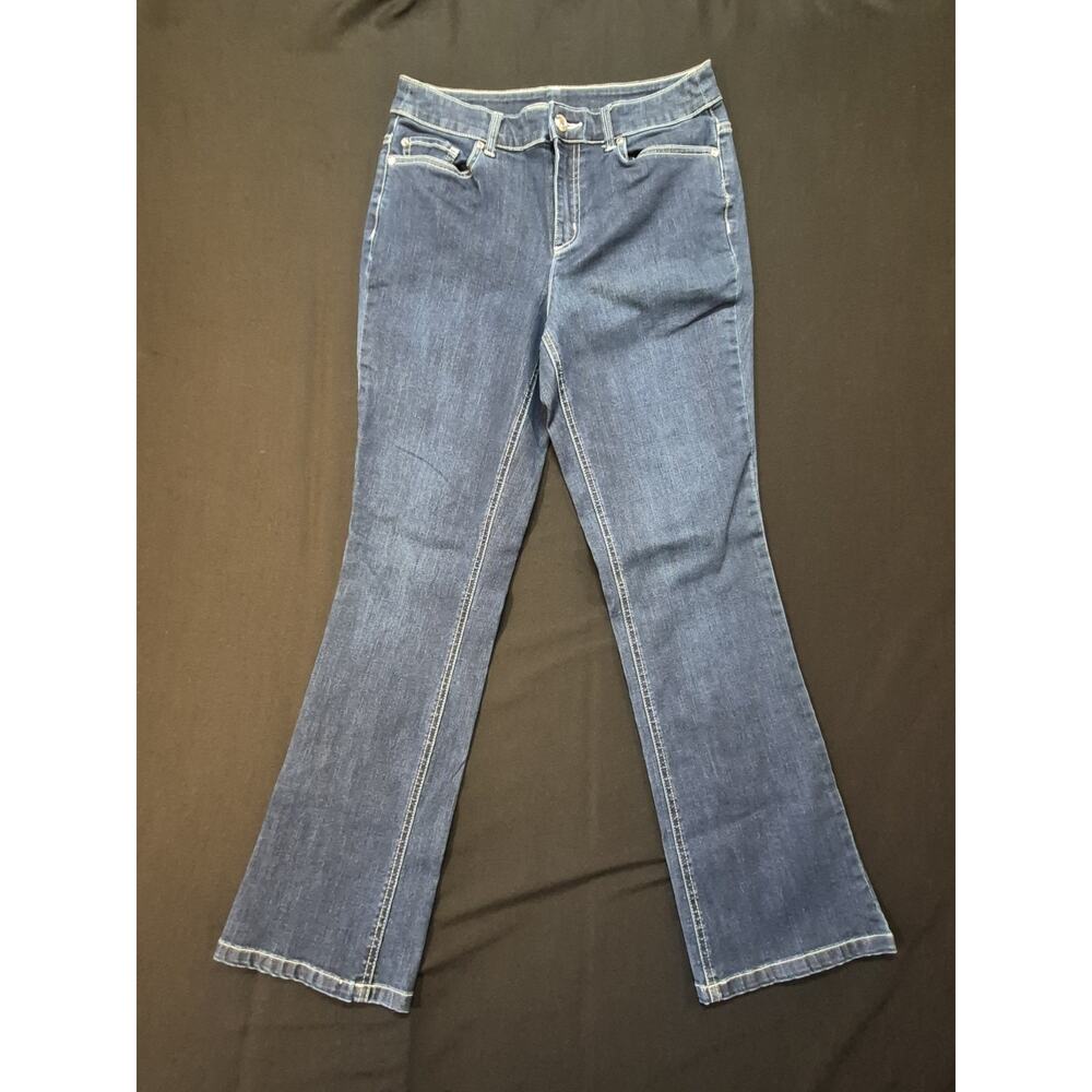 christopher & banks Womens Jeans Dark Wash Embellished Pockets Bootcut Size 6